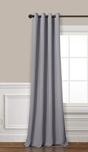 PimpamTex Cortina Opaca térmica Aislante Blackout para salón, Dormitorio y habitación, con 8 Ojales, 140 x 260 cm, Modelo Mary (Gris Perla)