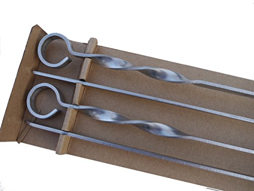 Pinchos de barbacoa – Largo Tipo de hoja. 70 cm x 1 cm x 3 mm de grosor. Heavy Duty. Acero inoxidable. PK 4. shashlik.. barbacoa Kebab