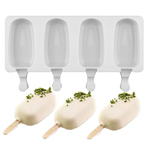 Pinenuts Molde de Helado Molde de Paleta, Molde de Helado de Silicona Pop Icede Silicona Molde de Pastel Paleta casera, con Palo de Madera + 10 unids Palos de Madera(L)