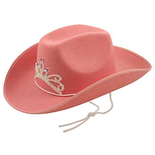 Pink Cowboy Hat with Tiara on Front (gorro/sombrero)