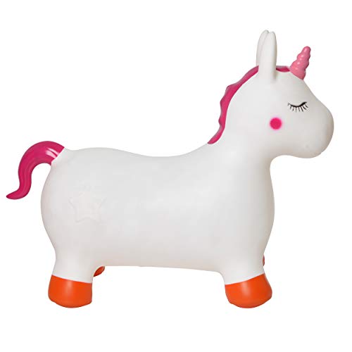 Pink Papaya Animales de Juguete Unicornio Lulu - Caballos para Niños Mayores de 3 Años hasta 50 kg - Animal Inflable para Niños sin BPA - Incluye Bomba de Aire