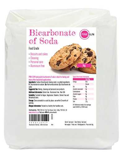 PINK SUN Bicarbonato de Sodio 1kg Alimentario Grado de Comida Limpieza Puro - High Grade Bicarbonate of Soda 1000g