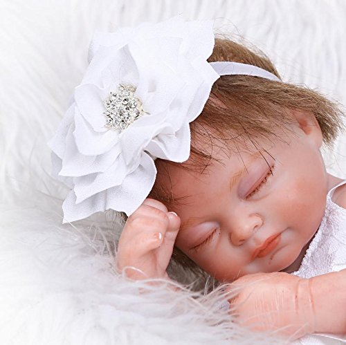 Pinky Reborn Muñecas 10 Pulgadas 28cm Reborn Baby Doll Soft Simulatable Mini Baby Girl Doll Realista Lovely Bebe Reborn Dolls Juguetes para niños pequeños (White)