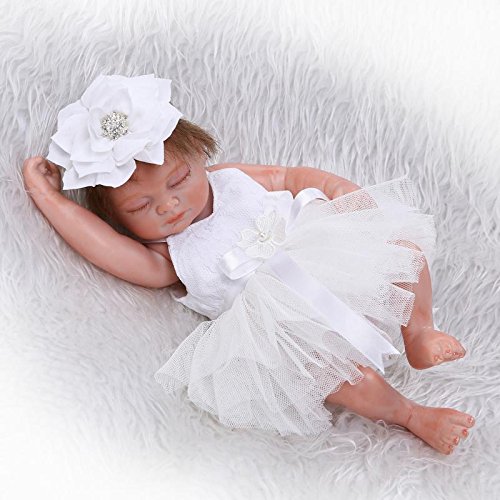 Pinky Reborn Muñecas 10 Pulgadas 28cm Reborn Baby Doll Soft Simulatable Mini Baby Girl Doll Realista Lovely Bebe Reborn Dolls Juguetes para niños pequeños (White)