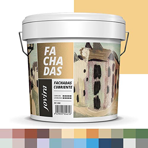 PINTURA FACHADAS ANTIMOHO, Repelente al agua, impermeable y antifisuras. (20KG, TRIGO)