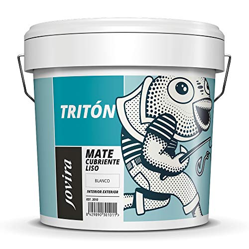 PINTURA MATE CUBRIENTE LISO BLANCO INTERIOR-EXTERIOR. Paredes, Techos, fachadas. (5 KG)