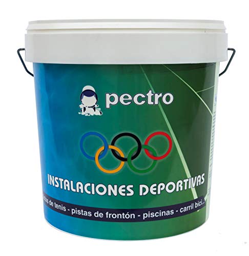 Pintura pistas deportivas PECTRO 5KG Pintura para pavimentos instalaciones deportivas en colores verde rojo gris blanco (Gris)