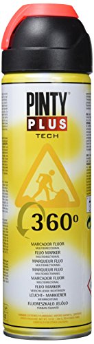 Pinty Plus 250 - Pintura spray marcador fluor, 650cc, Rojo