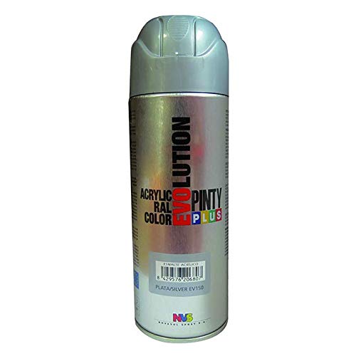 PINTYPLUS EVOLUTION 278 Pintura Spray Acrílica Brillo 520cc Silver P150, Plata, 0.6