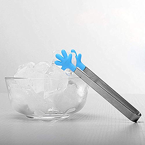 Pinzas de hielo, 5 pulgadas mini pinzas de comida pinzas de azúcar con perfectos diseños de silicona en forma de mano pinzas de la mejor cocina gadgets, 5 piezas