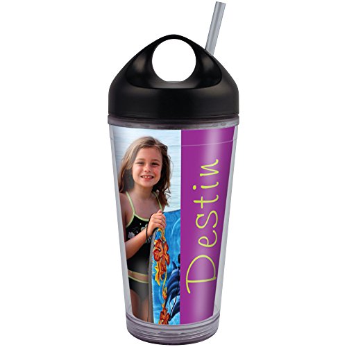 PixCup - Foto vaso con pajita - La copa que es un marco para fotos - Hágalo usted mismo - Inserte sus propias fotos o diseños - Sostiene 473 ml - Tapa fácil de llevar