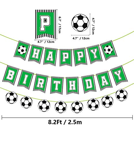 PIXHOTUL Decoraciones de Fiesta de Fútbol Happy Birthday Football Pancartas y 47 Piezas de Globos Temáticos de Fútbol para Niños, Suministros de Fiesta de Cumpleaños para Fanáticos del Fútbol