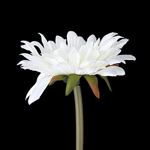 PIXNOR 5 Piezas Flores Artificiales Margarita Gerbera - Blanco