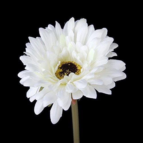 PIXNOR 5 Piezas Flores Artificiales Margarita Gerbera - Blanco