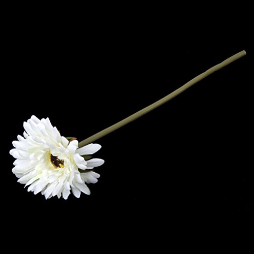 PIXNOR 5 Piezas Flores Artificiales Margarita Gerbera - Blanco