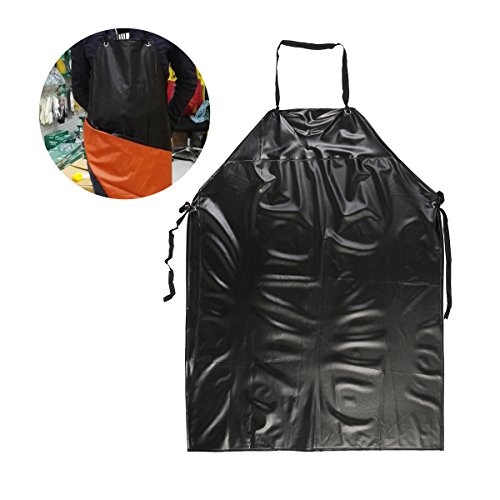 PIXNOR Delantal Unisex impermeable para carniceros cocina (negro)