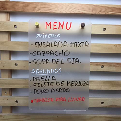 Pizarra tiza y rotulador para interior y exterior. Cartel con 2 caras útiles de escritura ideal para menú, bares hostelería cocina casa (40 X 30 cm)