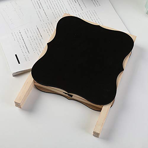 Pizarras Portátil simple de madera maciza de doble cara Pintura Tablón de Anuncios de visualización vertical de la pizarra Soporte niños Para todas las ocasiones ( Color : Black , Size : 24x17CM )