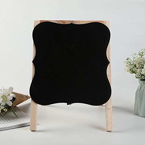 Pizarras Portátil simple de madera maciza de doble cara Pintura Tablón de Anuncios de visualización vertical de la pizarra Soporte niños Para todas las ocasiones ( Color : Black , Size : 24x17CM )