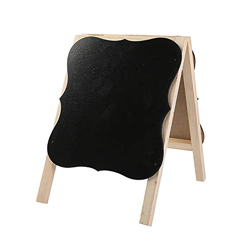 Pizarras Portátil simple de madera maciza de doble cara Pintura Tablón de Anuncios de visualización vertical de la pizarra Soporte niños Para todas las ocasiones ( Color : Black , Size : 24x17CM )