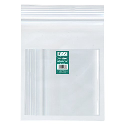 PKA 16398 - Pack de 100 bolsas de plástico con autocierre, 250x320 mm