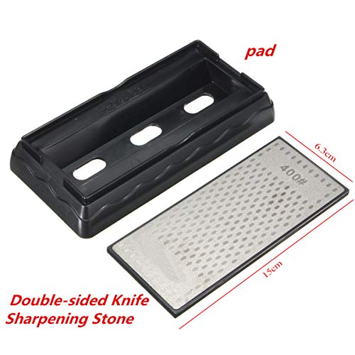 Placa afiladora de diamante de doble cara, piedra afiladora de cuchillas de grano 400/1000, herramienta limpiadora de cocina de exterior de superficie de panal de 150 * 63 mm-Kalolary