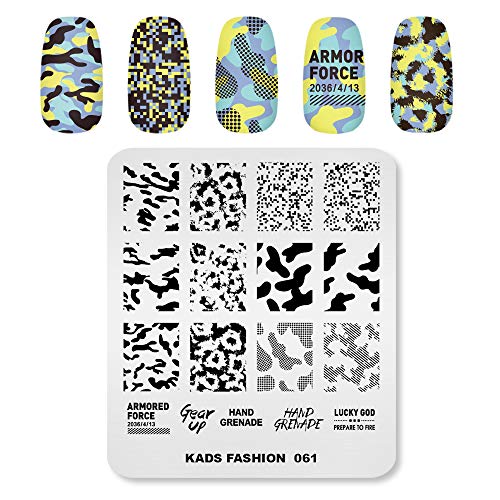 Placa de estampado para uñas Plantilla de imagen Patrón de camuflaje Textura de vaca Gráficos Alfabeto Patrón Diseño DIY Imprimir Manicura Nail Art Stencil Tools