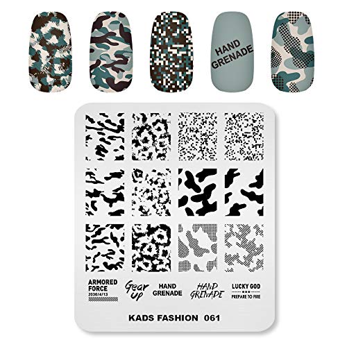 Placa de estampado para uñas Plantilla de imagen Patrón de camuflaje Textura de vaca Gráficos Alfabeto Patrón Diseño DIY Imprimir Manicura Nail Art Stencil Tools