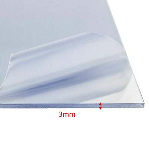 Placa de policarbonato compacta de 3 mm, transparente, 800 x 400 mm, protege contra los rayos UV