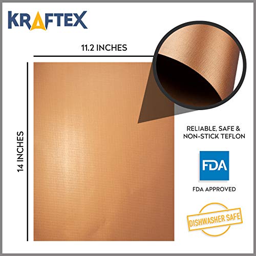 Placas de cobre para parrilla Kraftex (Paquete GRANDE de 4 unids). Placas de cobre con antiadherente para barbacoas, hornos y asadores. Placas para asar en parrillas de gas, de carbón o eléctricas.