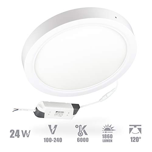 Plafón LED Lámpara de Techo Moderno redondo LED 18W 24W 4200K 6000K superficie para Cocina Sala de estar Dormitorio Pasillo Comedor (6000K, Circular-24W)