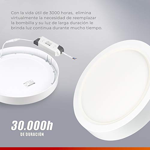 Plafón LED Lámpara de Techo Moderno redondo LED 18W 24W 4200K 6000K superficie para Cocina Sala de estar Dormitorio Pasillo Comedor (6000K, Circular-24W)