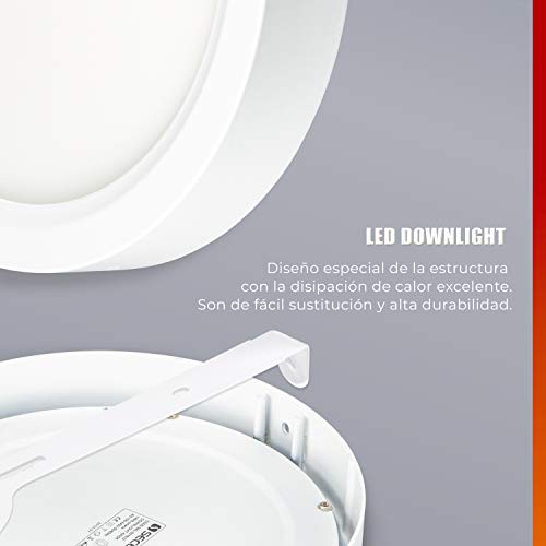 Plafón LED Lámpara de Techo Moderno redondo LED 18W 24W 4200K 6000K superficie para Cocina Sala de estar Dormitorio Pasillo Comedor (6000K, Circular-24W)