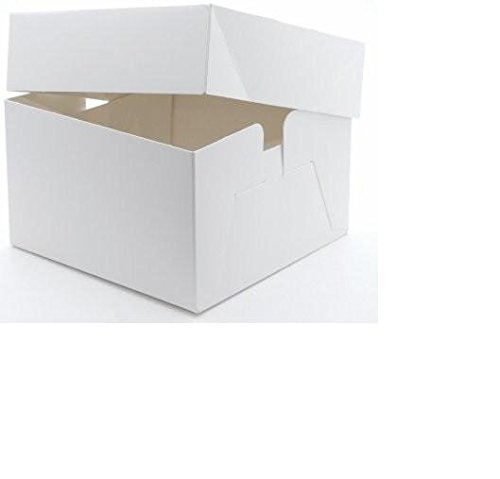 Plain cake box 10" x 10" x 6" HD - 5 Pack by Kingscroft Logistics