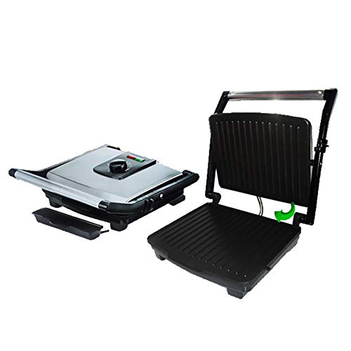 Plancha Grill eléctrico de acero inoxidable y placas antiadherentes 2000W SOKANY KJ-202