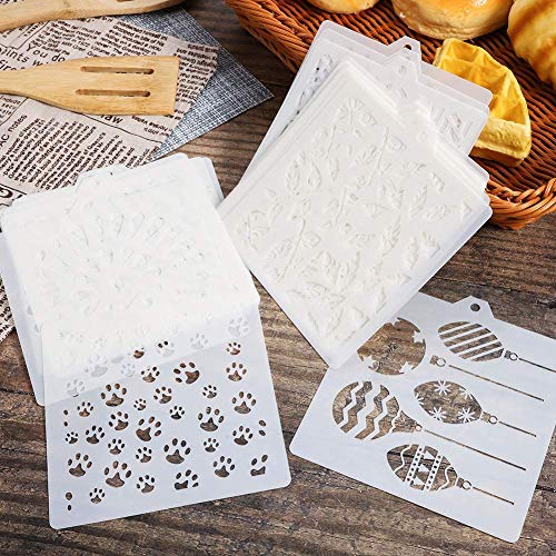 Plantilla de galletas, 30 piezas, conjunto de plantillas para hornear pasteles, plantilla reutilizable para decoración de pasteles, para manualidades DIY, bodas, cumpleaños