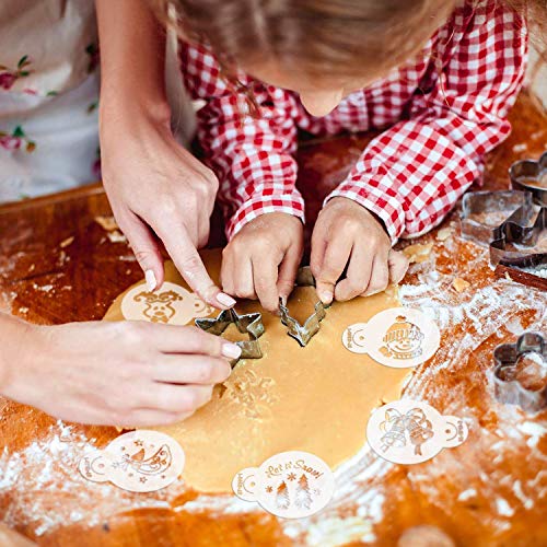 Plantillas de galletas de Navidad, 50 unidades, molde cortador de galletas, decoración de café, glaseado de galletas, tartas, cupcakes y fondant para decoración de alimentos de Navidad