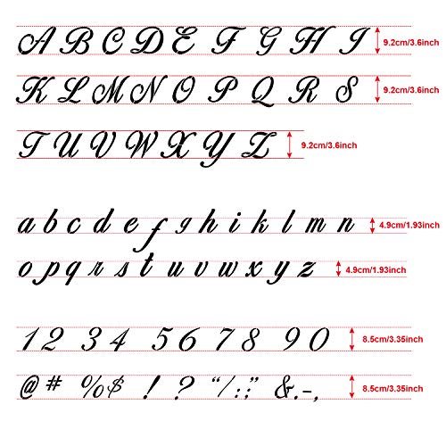 Plantillas de Letras, Plantillas de Alfabeto Utilizables de Plástico Sténcil de Manualidades con Números y Signos, Conjunto de 36 Piezas