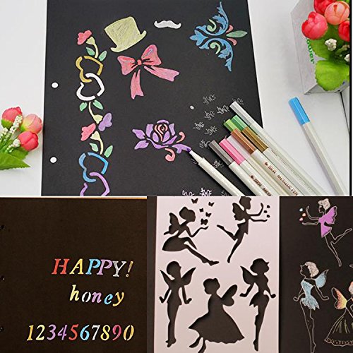 Plantillas para organizador,DANCEPANDAS 10 piezas Bullet Diario Stencil Set Plástico Planificador Plantillas para diario/cuaderno/Scrapbook/arte manualidades DIY(26 x 18cm)