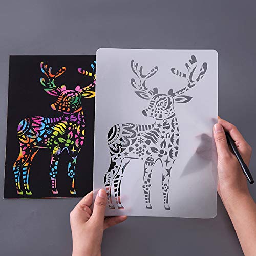 Plantillas Pintura, 9 Pcs Animal Painting Stencil, DIY Stencial Plantillas, Dibujar Plantillas, Planner Stencils para Cuaderno, Diario, Libro de Recuerdos, Manualidades, Ventana de Vidrio para Niños