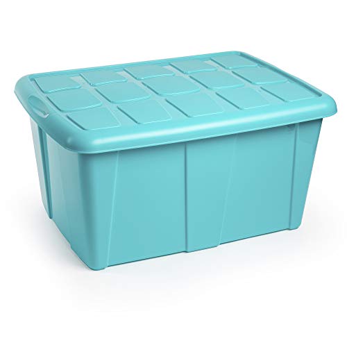 PLASTIC FORTE, Caja de almacenamiento, TURQUESA, 60 litros, sin ruedas