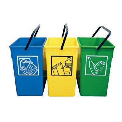 PLASTICOS HELGUEFER - Pack de 3 Cubos ecológicos selectivos de 15 litros (Sin Tapa)