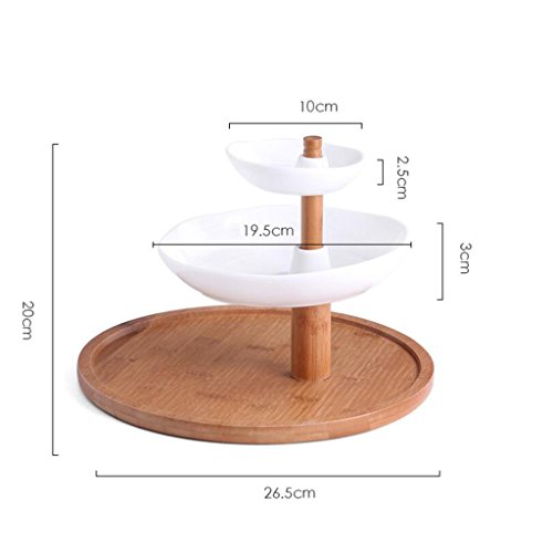 Plato De Frutas De Madera con 3 Platos Redondos para Galletas, Dulces, Productos Horneados, Bocadillos para Fiestas, Nueces Y Más, Plato De Bandejas para Platos De Platos De Frutas Snack Tray