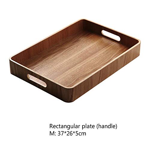 Plato Frutas Hogar Cocina Wooden Storage Trays Round/Oval/Rectangular Tableware Multifunction Food Tea Dish Drink Platter Beef Steak Fruit Snack Tray,19