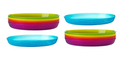 Platos de plástico de elegante diseño, resistentes, ideales para fiestas, 6 colores variados