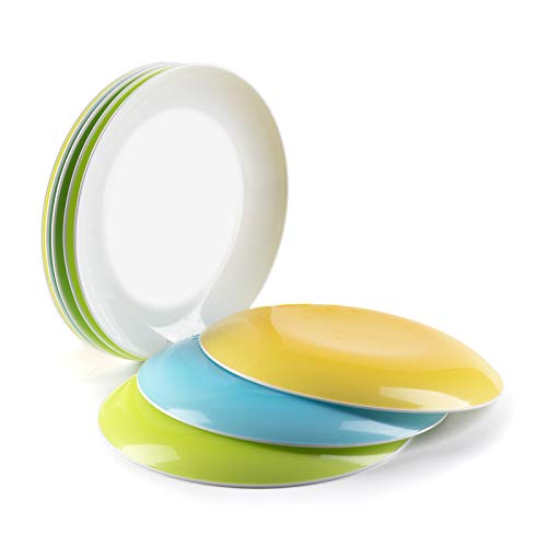 Platos plastico duro reutilizable cocina desayuno postre aperitivos vajilla fiesta - juego de 8 platos