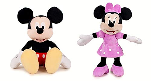 Play by Play Pack 2 Peluches Disney Mickey y Minnie Mouse Supersoft 40 cms de pie / 30 cm Sentado