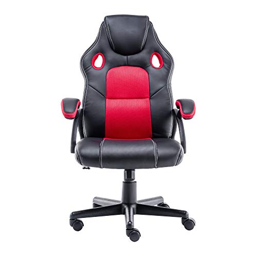 play haha. Silla de Escritorio para Videojuegos, Estilo de Carreras, Silla de Oficina giratoria, ergonómica, Silla de Trabajo con Soporte Lumbar, de Piel sintética con Silla de Trabajo Ajustable