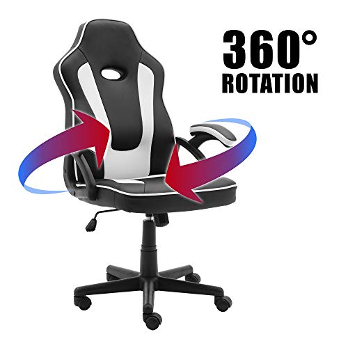 Play Haha. Silla de juegos de estilo de carreras, giratoria, silla de oficina, silla ergonómica para conferencias, silla de trabajo con soporte lumbar de piel sintética con silla de trabajo ajustable