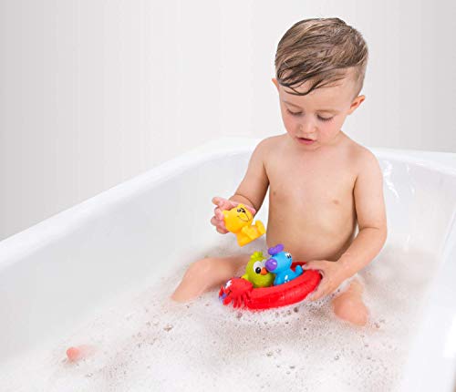 Playgro Mini-patos para el baño, 4 Piezas, Totalmente sellados, Resistentes al agua y la suciedad, Ideales para el baño del bebé, A partir de 6 meses, Libres de BPA, Colorido, 40213